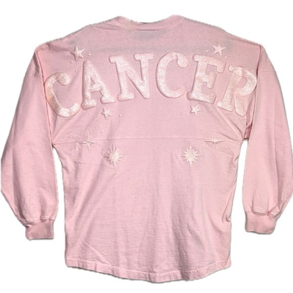Spirit Jersey Cancer Pink Puff Oversized Astrological Zodiac Long Sleeve Shirt
